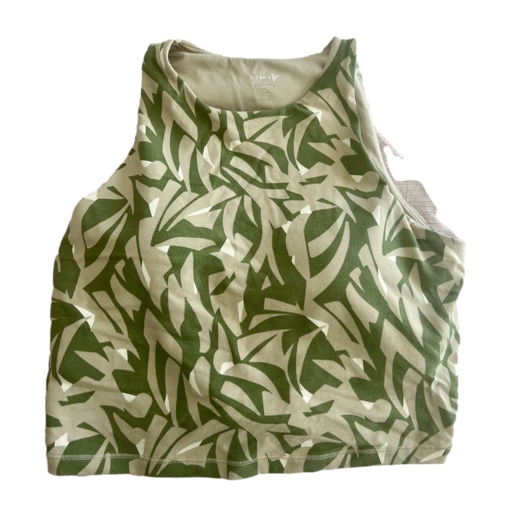 Old Navy Olive Leaf Print Tank Top